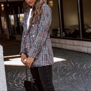 Tweed Jacket w/ Pearl Buttons